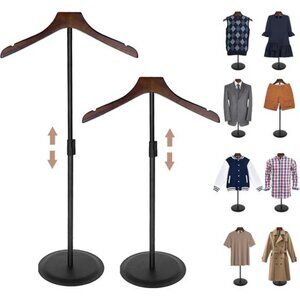 2 Pack Shirt Display 35" Height Adjustable Shoulder Stand Shirt Rack